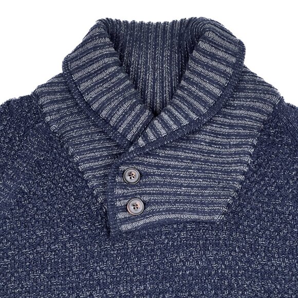 H&M Pullover Button-Down Turtleneck Chunky Sweater Dark Gray-Navy Size M - NWOT - Picture 3 of 9